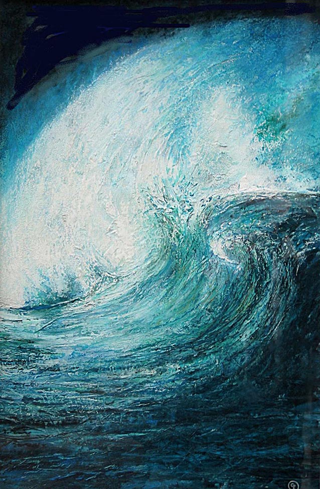 © Pierrick GIRAULT - pastel - Vague verticale 40 x 60 cm