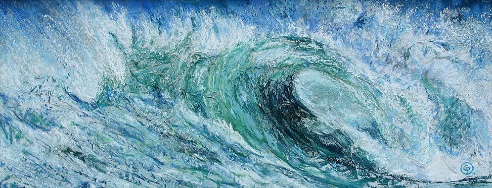 © Pierrick GIRAULT - pastel - Vague 20 x 50 cm